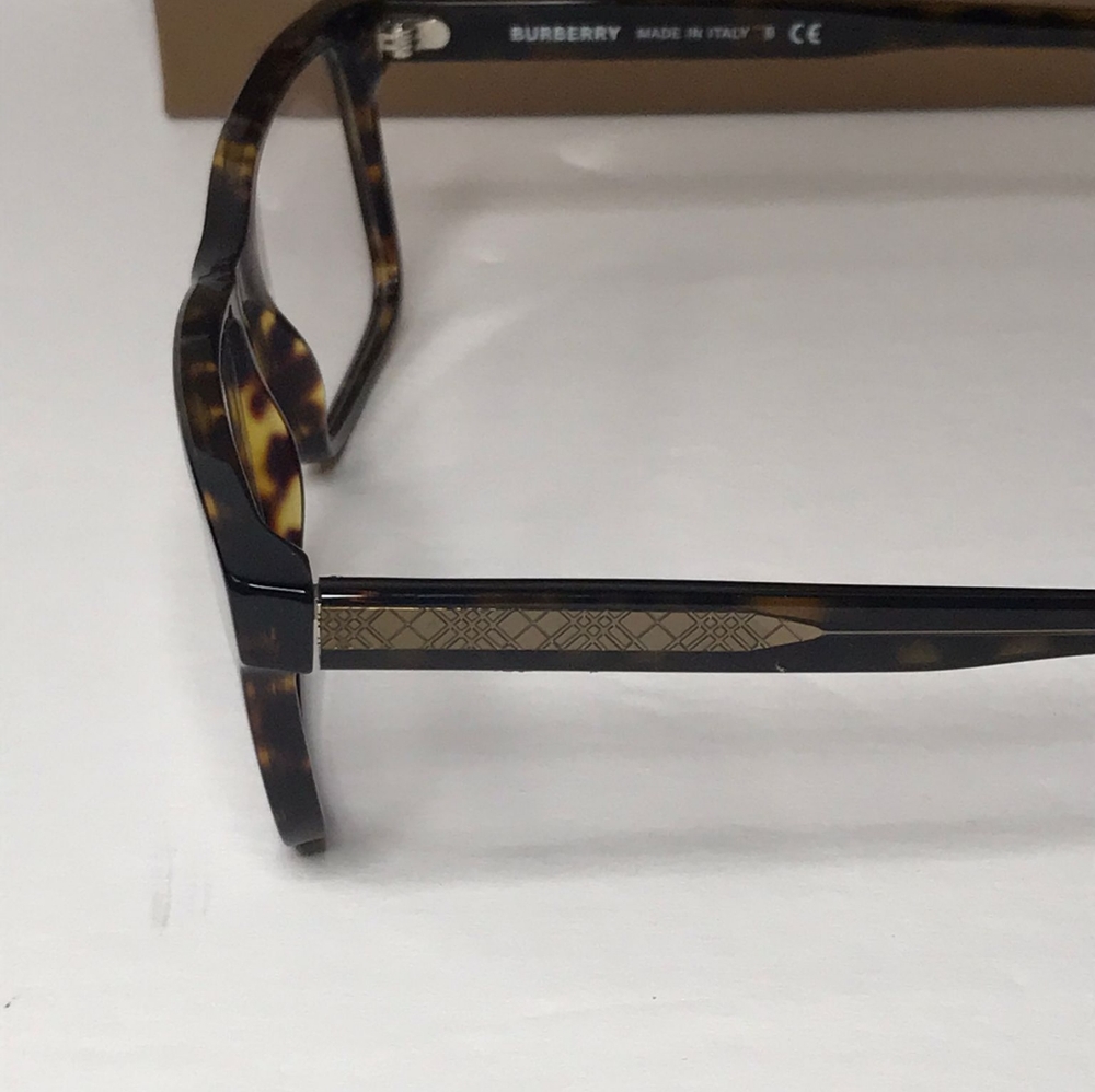 Authentic New BURBERRYMen's Tortoise Square Eyeglass Frames BE2320F386455 - Picture 7 of 15